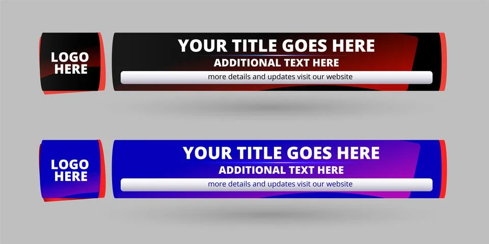 Professional Broadcast Lower third Design Template Stock Illustration