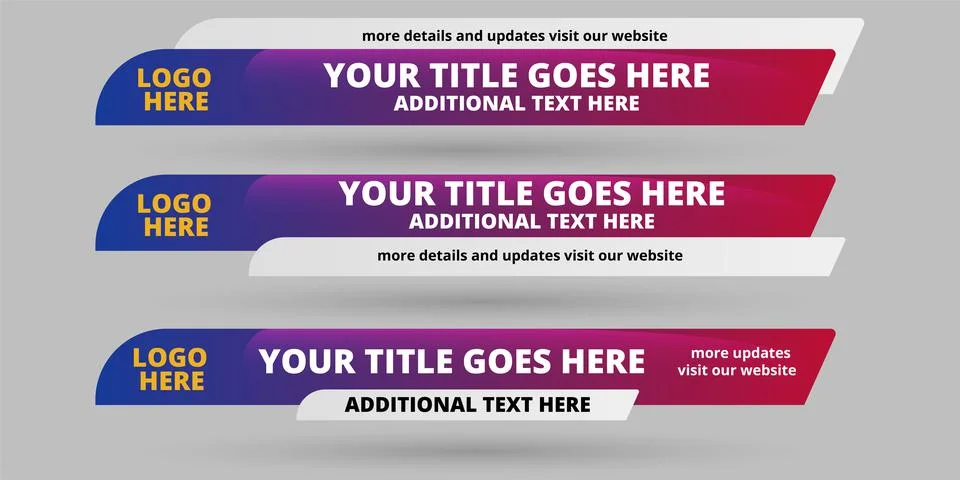 Professional Broadcast Lower third Design Template Stock Illustration