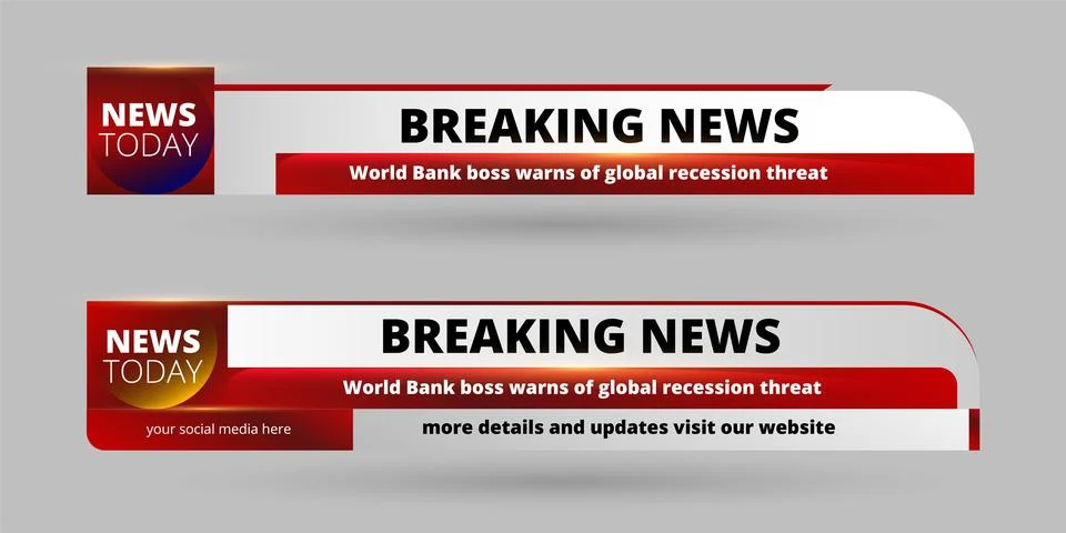 Professional Broadcast Lower third Design Template Stock Illustration