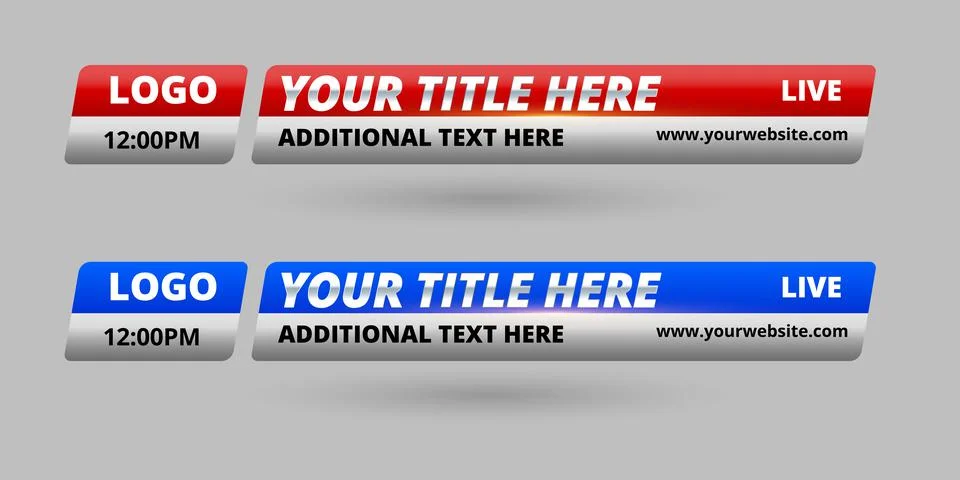 Professional Broadcast Lower third Design Template Stock Illustration