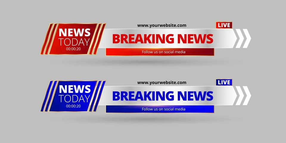 Professional Broadcast Lower third Design Template Stock Illustration