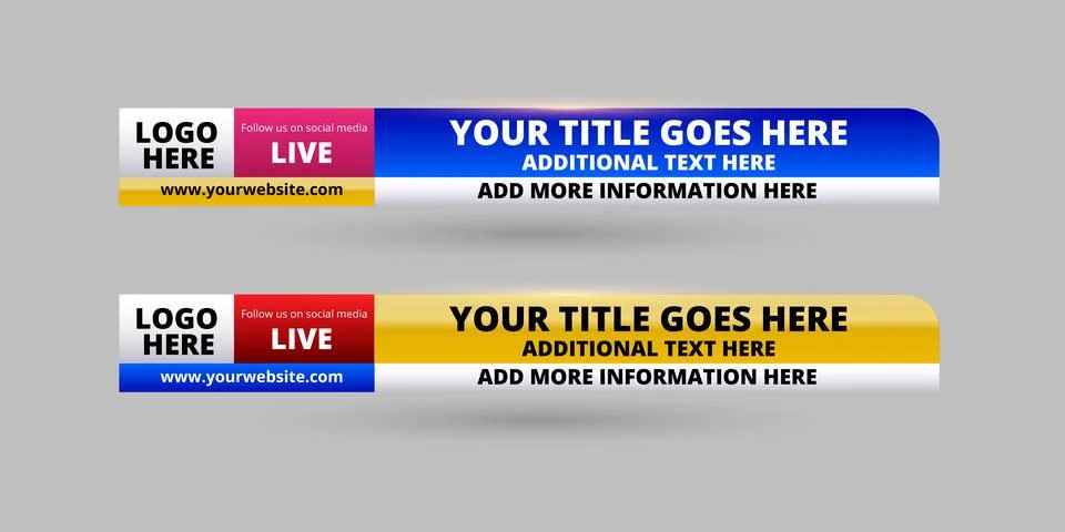 Professional Broadcast Lower third Design Template Stock Illustration