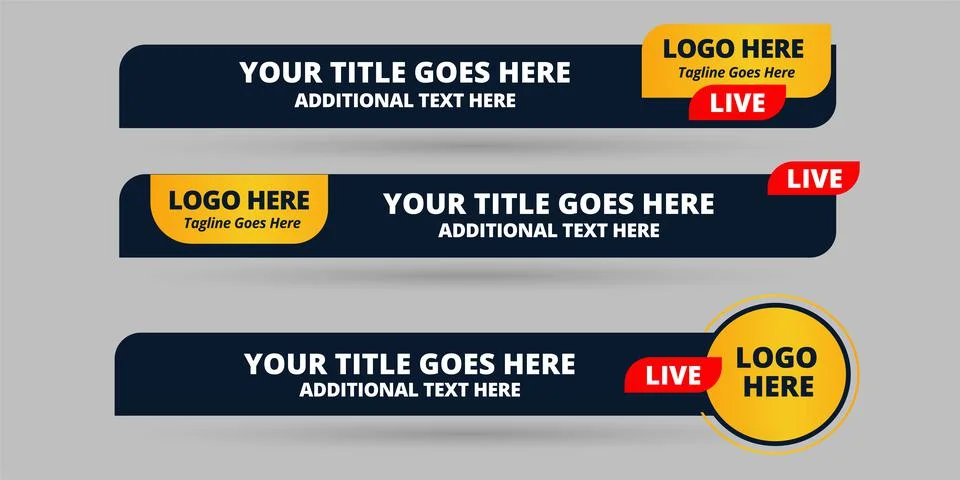 Professional Broadcast Lower third Design Template Stock Illustration