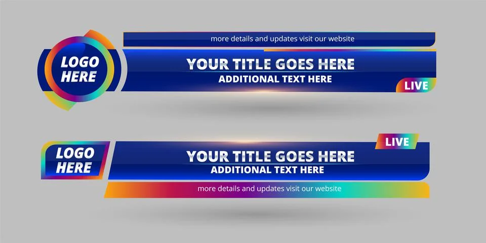 Professional Broadcast Lower third Design Template Stock Illustration