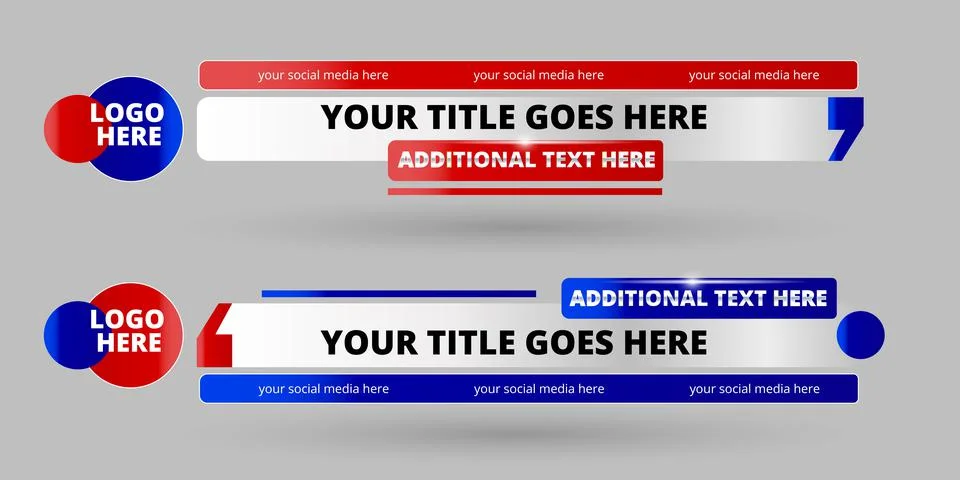 Professional Broadcast Lower third Design Template Stock Illustration
