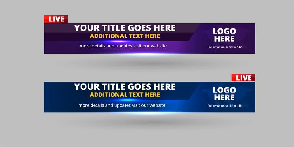 Professional Broadcast Lower third Design Template Stock Illustration