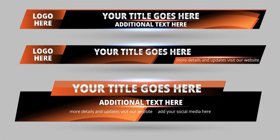 Professional Broadcast Lower third Design Template Stock Illustration