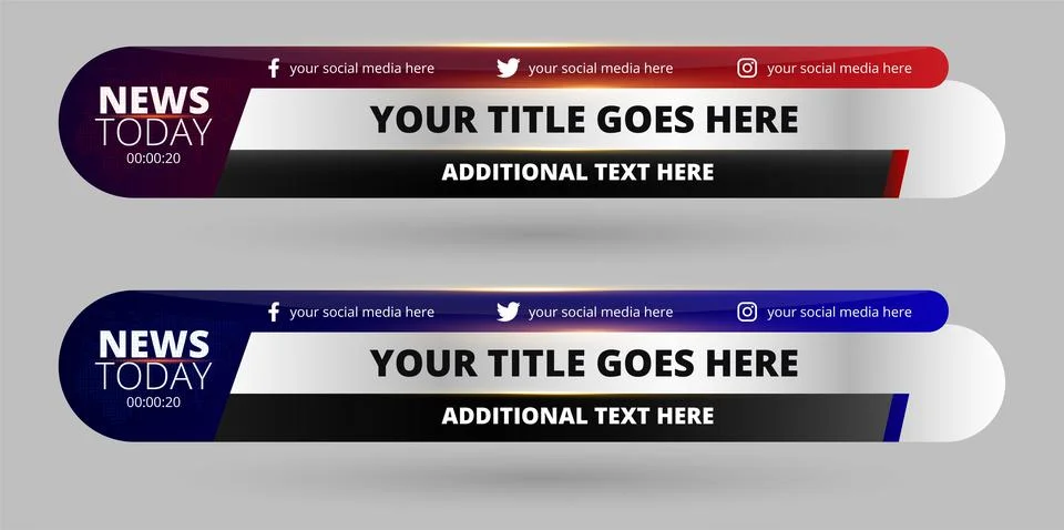 Professional Broadcast Lower third Design Template Stock Illustration