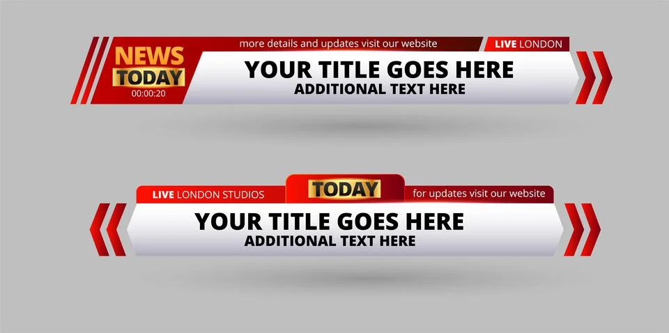 Professional Broadcast Lower third Design Template Stock Illustration