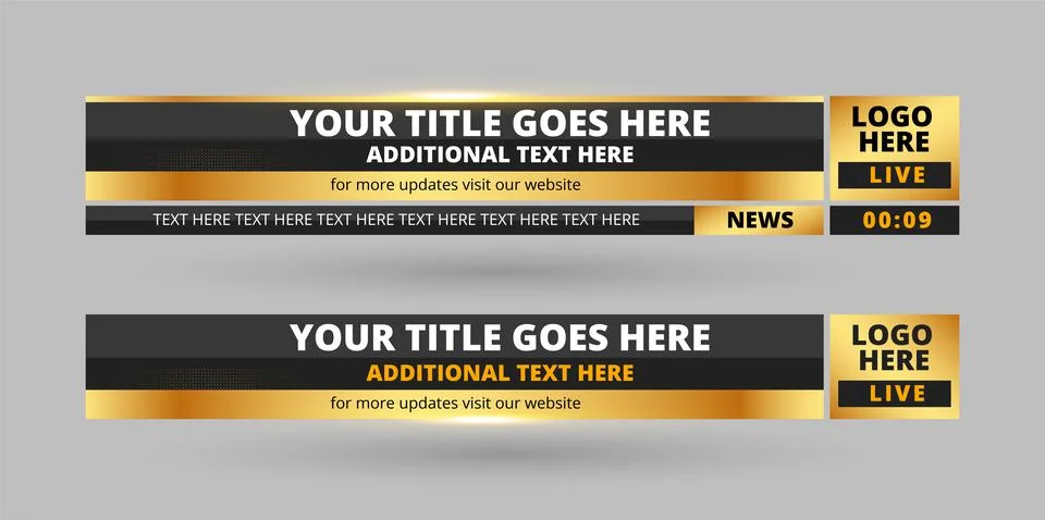 Professional Broadcast Lower third Design Template Stock Illustration