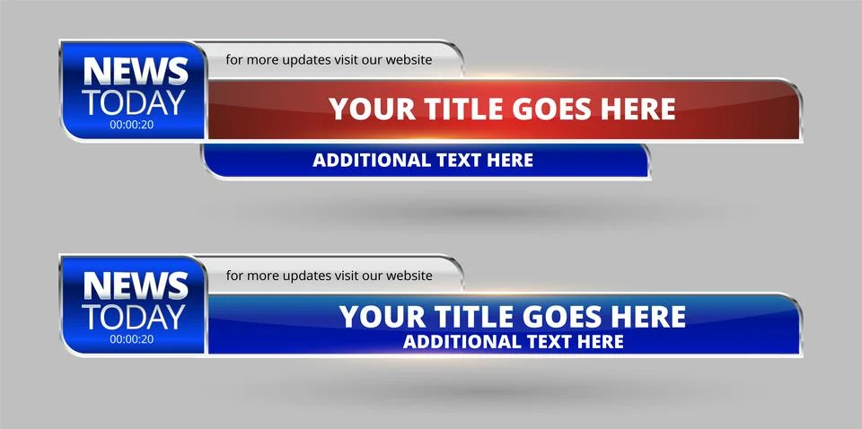 Professional Broadcast Lower third Design Template Stock Illustration