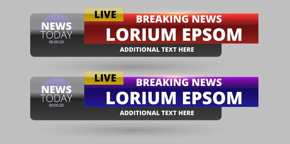 Professional Broadcast Lower third Design Template Stock Illustration