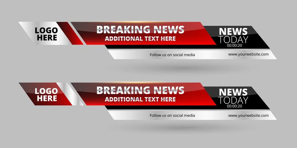 Professional Broadcast Lower third Design Template Stock Illustration