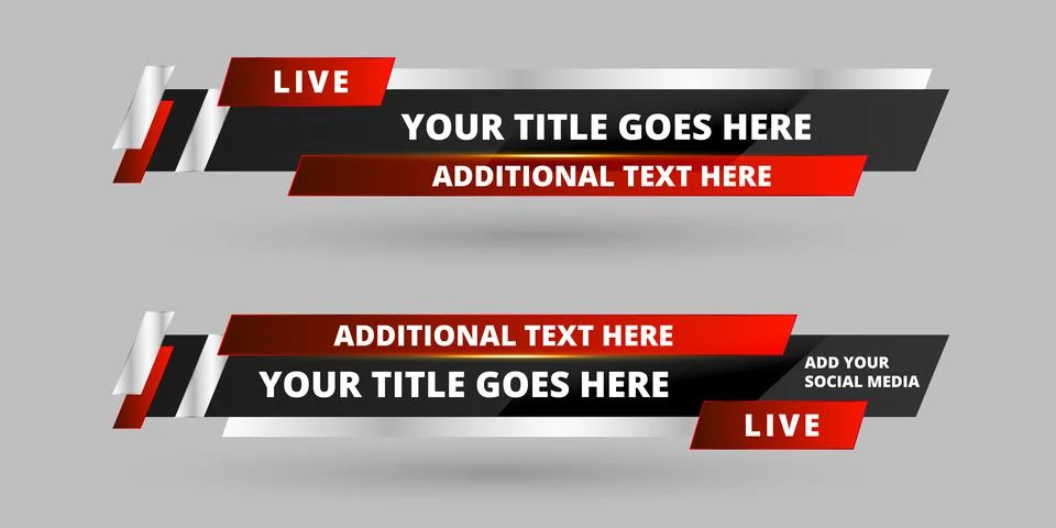 Professional Broadcast Lower third Design Template Stock Illustration