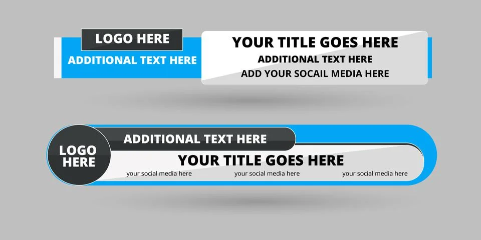Professional Broadcast Lower third Design Template Stock Illustration