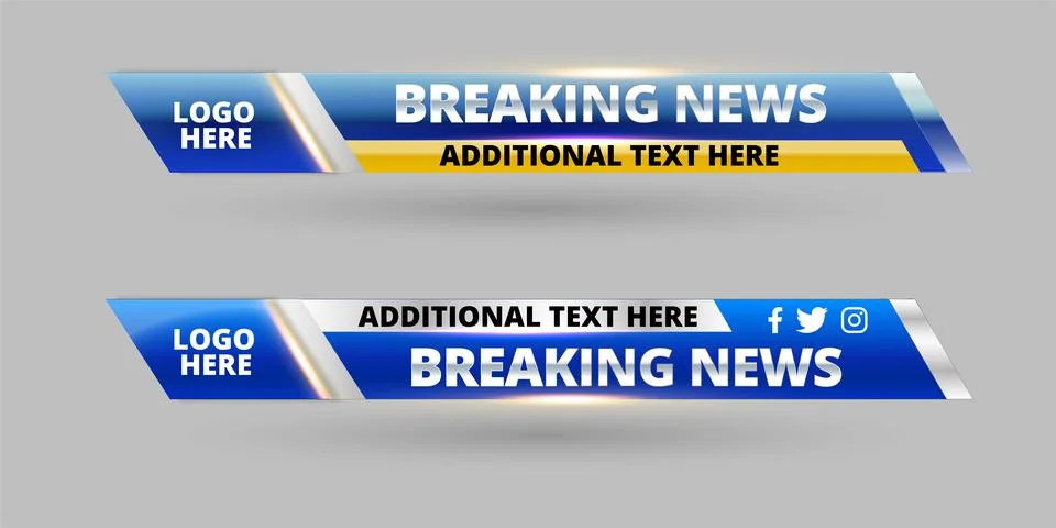 Professional Broadcast Lower third Design Template Illustrazione stock