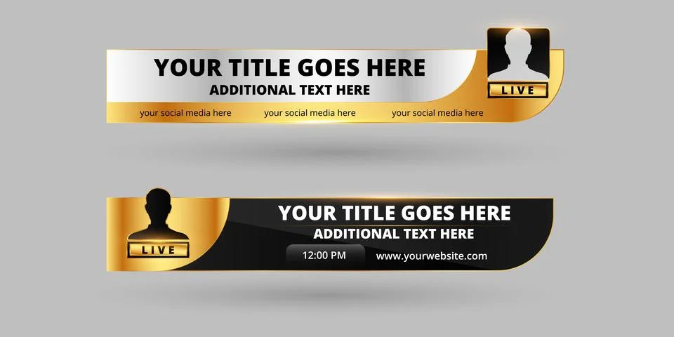 Professional Broadcast Lower third Design Template Stock Illustration