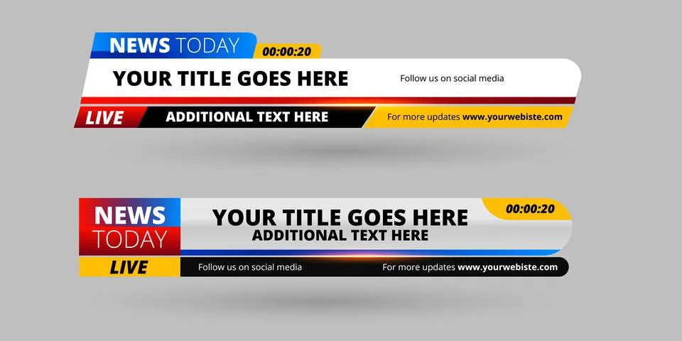 Professional Broadcast Lower third Design Template Stock Illustration