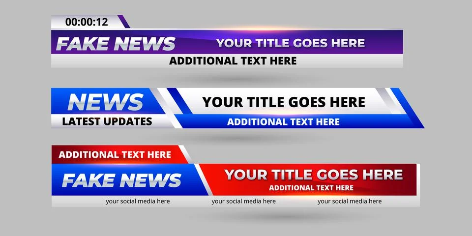 Professional Broadcast Lower third Design Template Stock Illustration