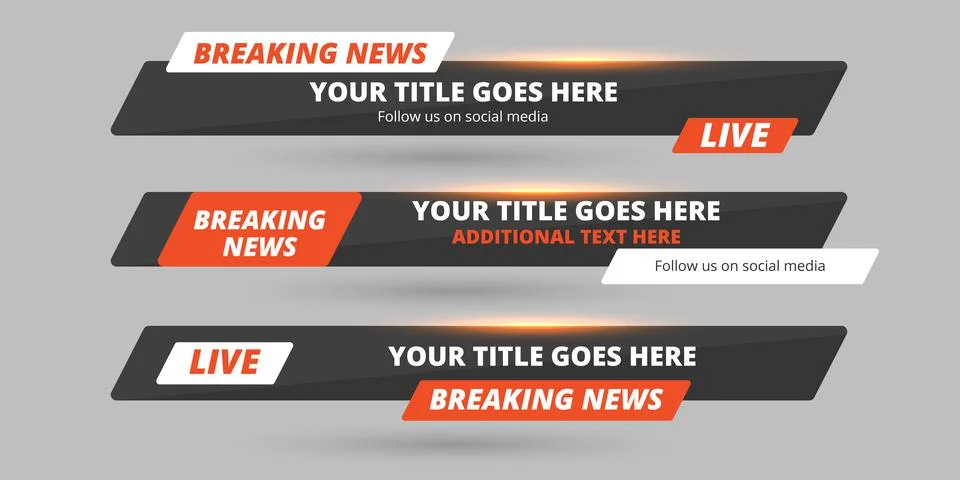 Professional Broadcast Lower third Design Template Stock Illustration