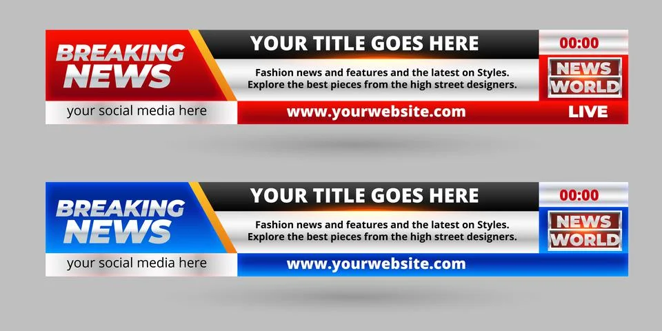 Professional Broadcast Lower third Design Template Stock Illustration