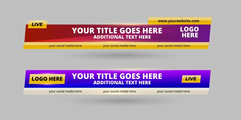 Professional Broadcast Lower third Design Template Stock Illustration