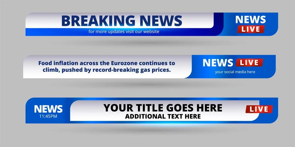 Professional Broadcast Lower third Design Template Stock Illustration