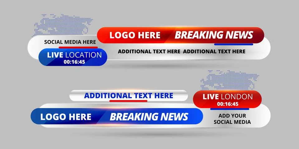 Professional Broadcast Lower third Design Template Stock Illustration