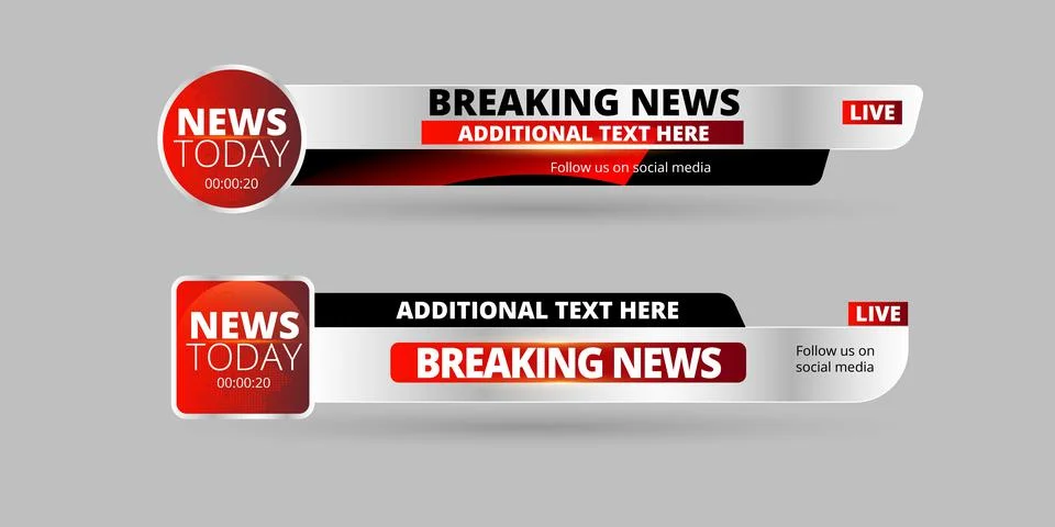 Professional Broadcast Lower third Design Template Stock Illustration