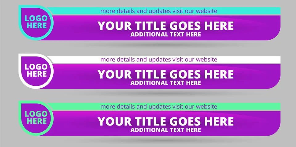 Professional Broadcast Lower third Design Template Illustrazione stock