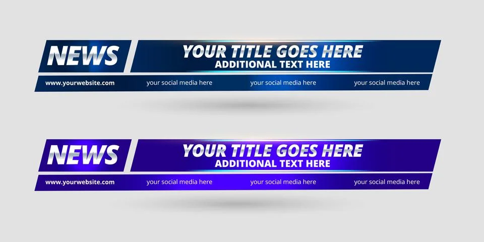 Professional Broadcast Lower third Design Template Stock Illustration