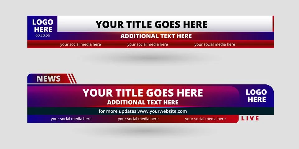 Professional Broadcast Lower third Design Template Stock Illustration