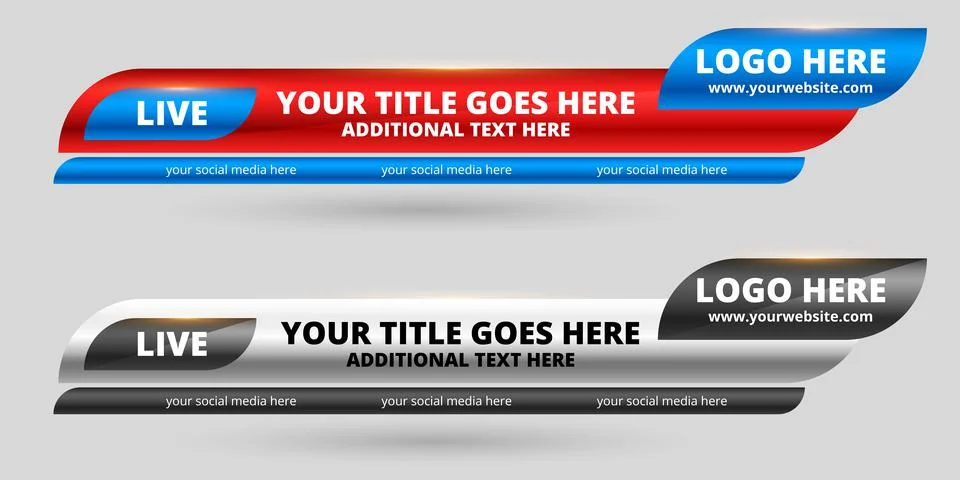 Professional Broadcast Lower third Design Template Stock Illustration
