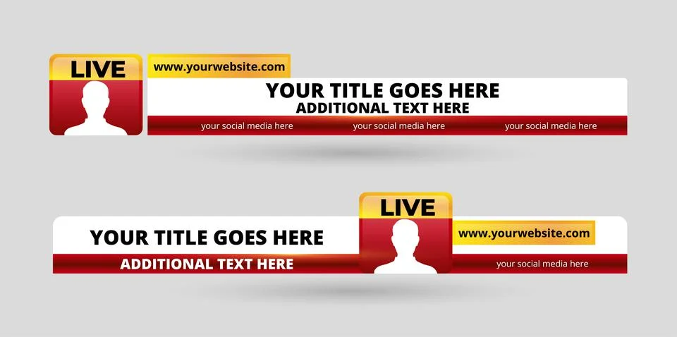 Professional Broadcast Lower third Design Template Stock Illustration