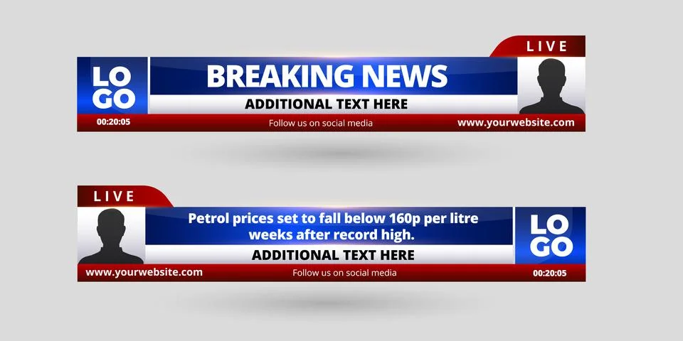 Professional Broadcast Lower third Design Template Stock Illustration