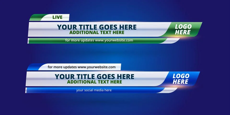 Professional Broadcast Lower third Design Template Stock Illustration