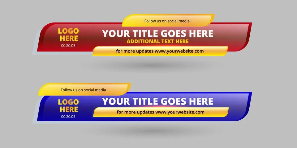 Professional Broadcast Lower third Design Template Stock Illustration