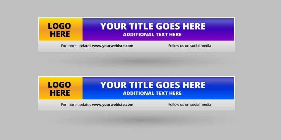 Professional Broadcast Lower third Design Template Stock Illustration