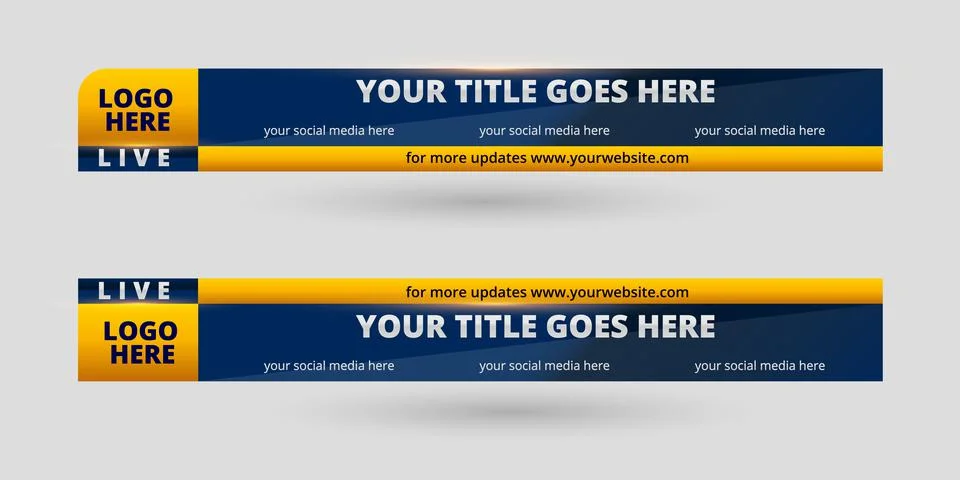 Professional Broadcast Lower third Design Template Stock Illustration