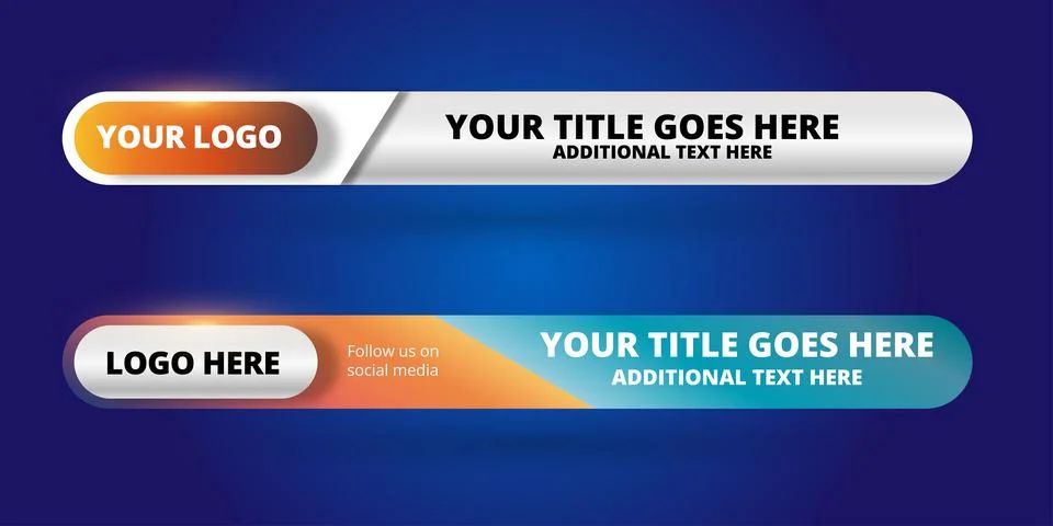 Professional Broadcast Lower third Design Template Stock Illustration