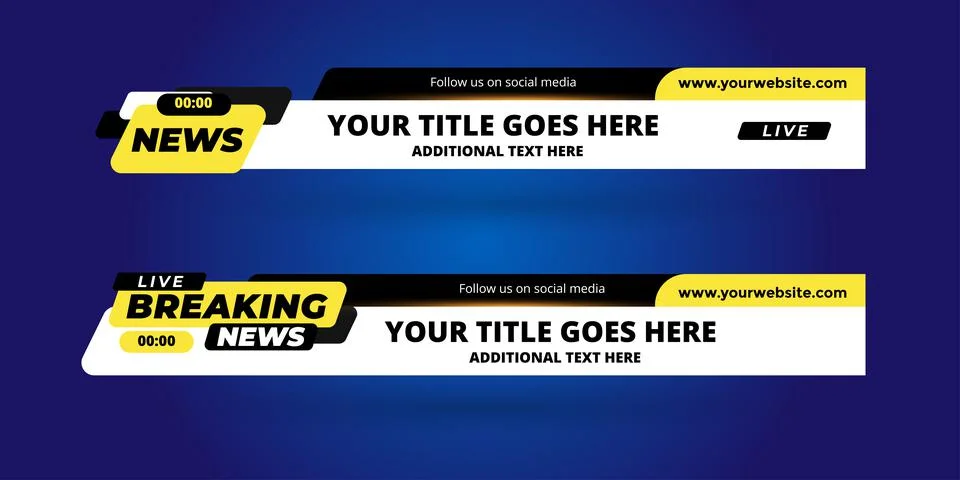 Professional Broadcast Lower third Design Template Stock Illustration