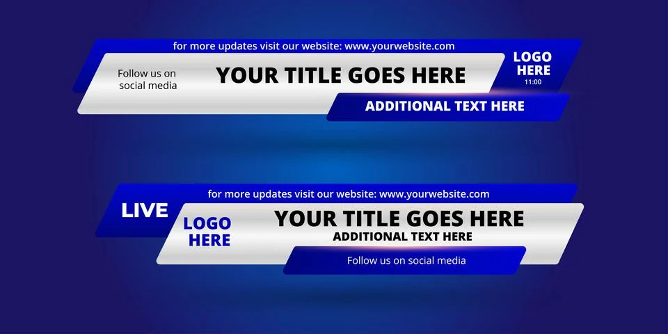 Professional Broadcast Lower third Design Template Illustrazione stock
