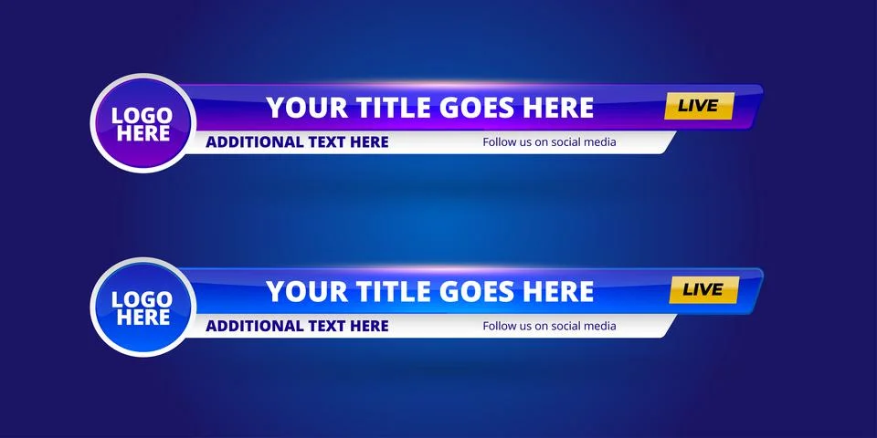 Professional Broadcast Lower third Design Template Stock Illustration