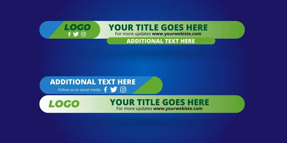 Professional Broadcast Lower third Design Template Stock Illustration
