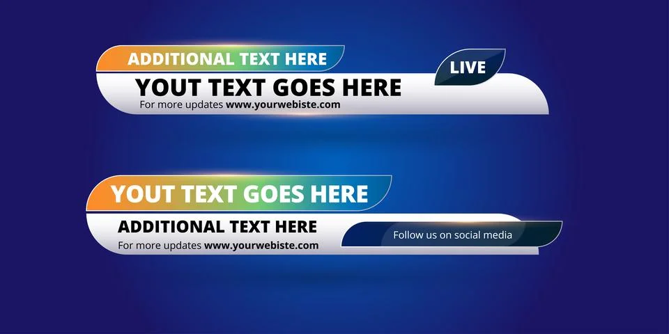 Professional Broadcast Lower third Design Template Stock Illustration