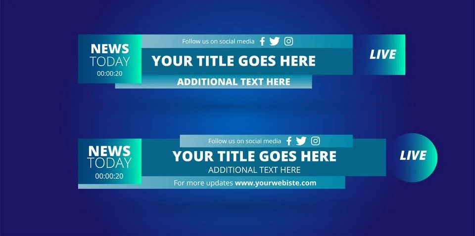 Professional Broadcast Lower third Design Template Stock Illustration