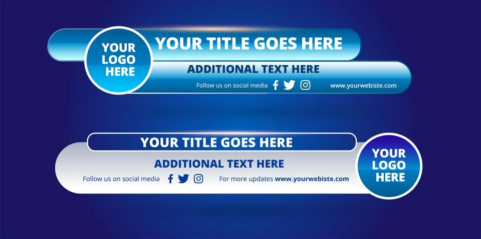 Professional Broadcast Lower third Design Template Stock Illustration