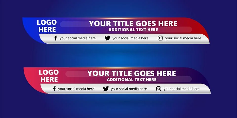 Professional Broadcast Lower third Design Template Stock Illustration