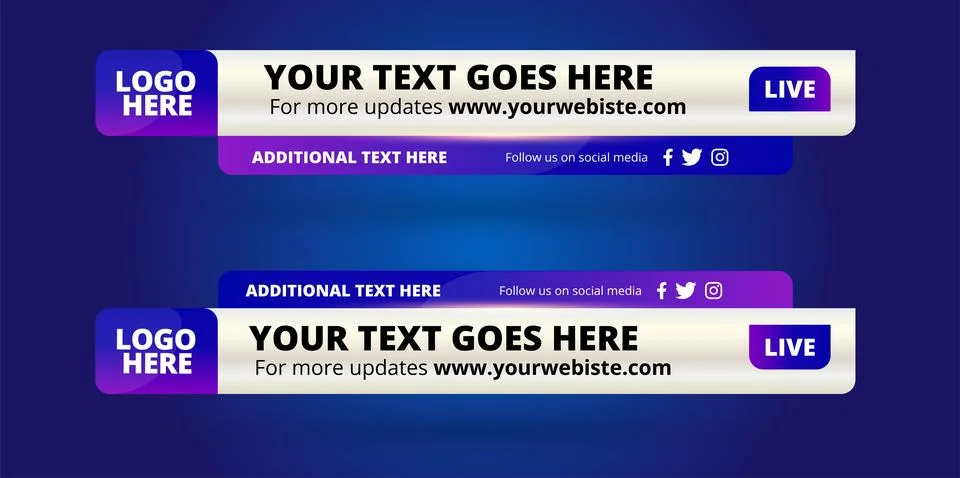 Professional Broadcast Lower third Design Template Stock Illustration
