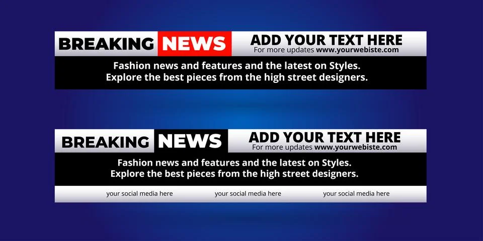 Professional Broadcast Lower third Design Template Illustrazione stock